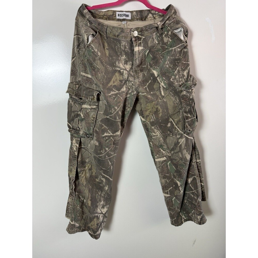 Y2K Realtree Camo Cargo Pants Baggy Wide Leg Grunge Streetwear 15/32